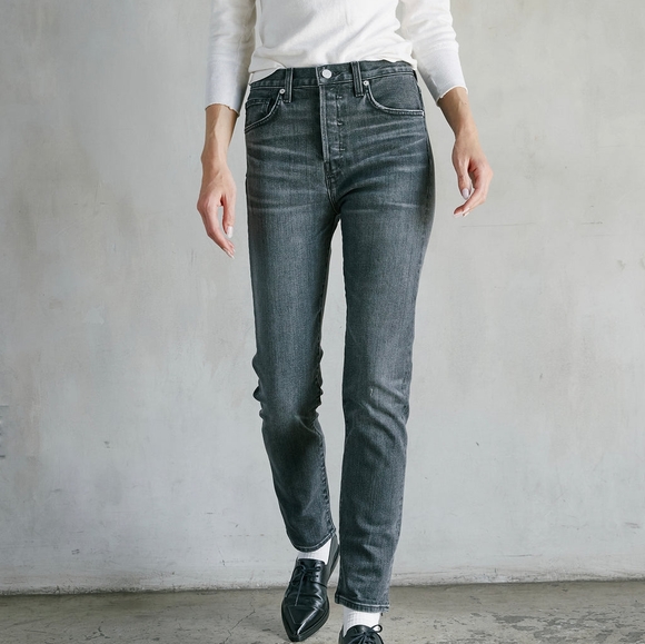 Do Not Purchase! CQY Icon High-Rise Straight Leg Jeans In Tranquil - Picture 2 of 5